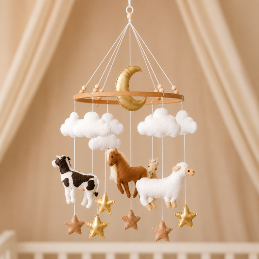 Handmade Cattle babymobile-0