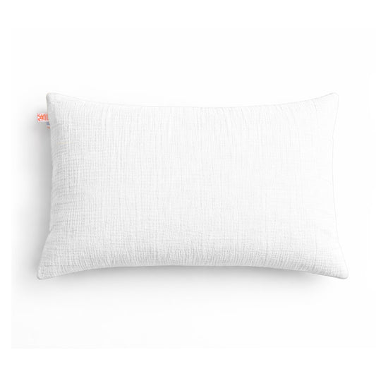 Taie d'oreiller blanche en coton biologique 
