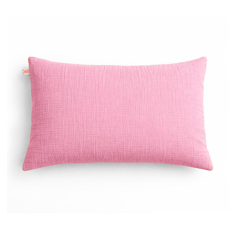 Taie d'oreiller en coton biologique rose