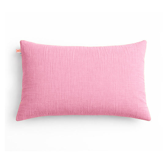 Taie d'oreiller en coton biologique rose